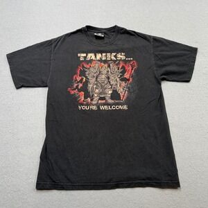 World Of Warcraft T-Shirt Men's Medium Black Tanks You're Welcome Blizzard Y2K